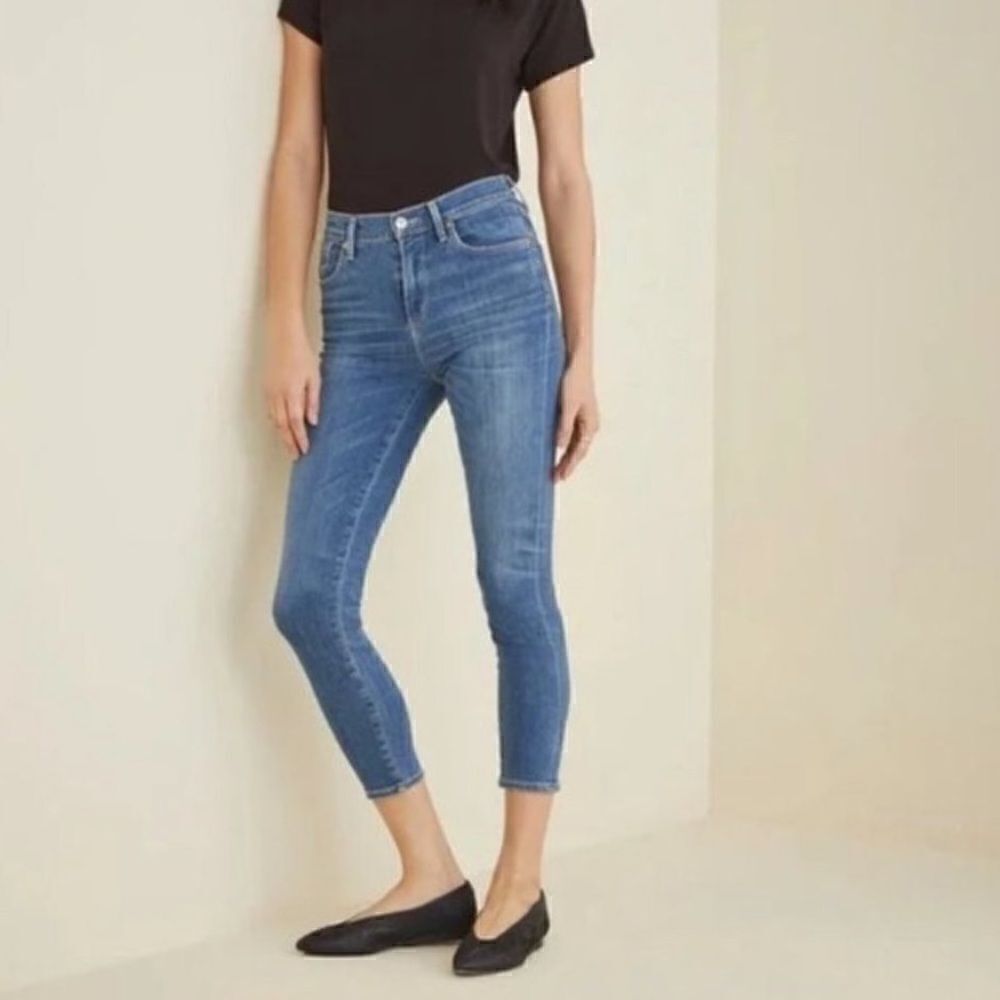 AGOLDE Amour Vert Sophie Crop High Waist Organic Cotton Blend Jeans